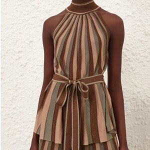 Zimmermann Brown and Tan Striped Tunic